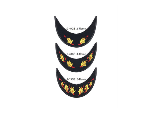 Flame Embroided Visors - Gold Bullion